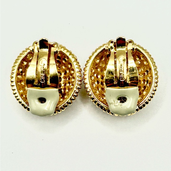 Vintage CINER Gold Tone Rhinestone Necklace Bracelet Earrings Set - Picture 12 of 14